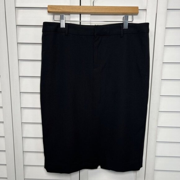 Ralph Lauren Wool Pencil Skirt Career Preppy Business Women's Size 10 Black - Picture 1 of 8
